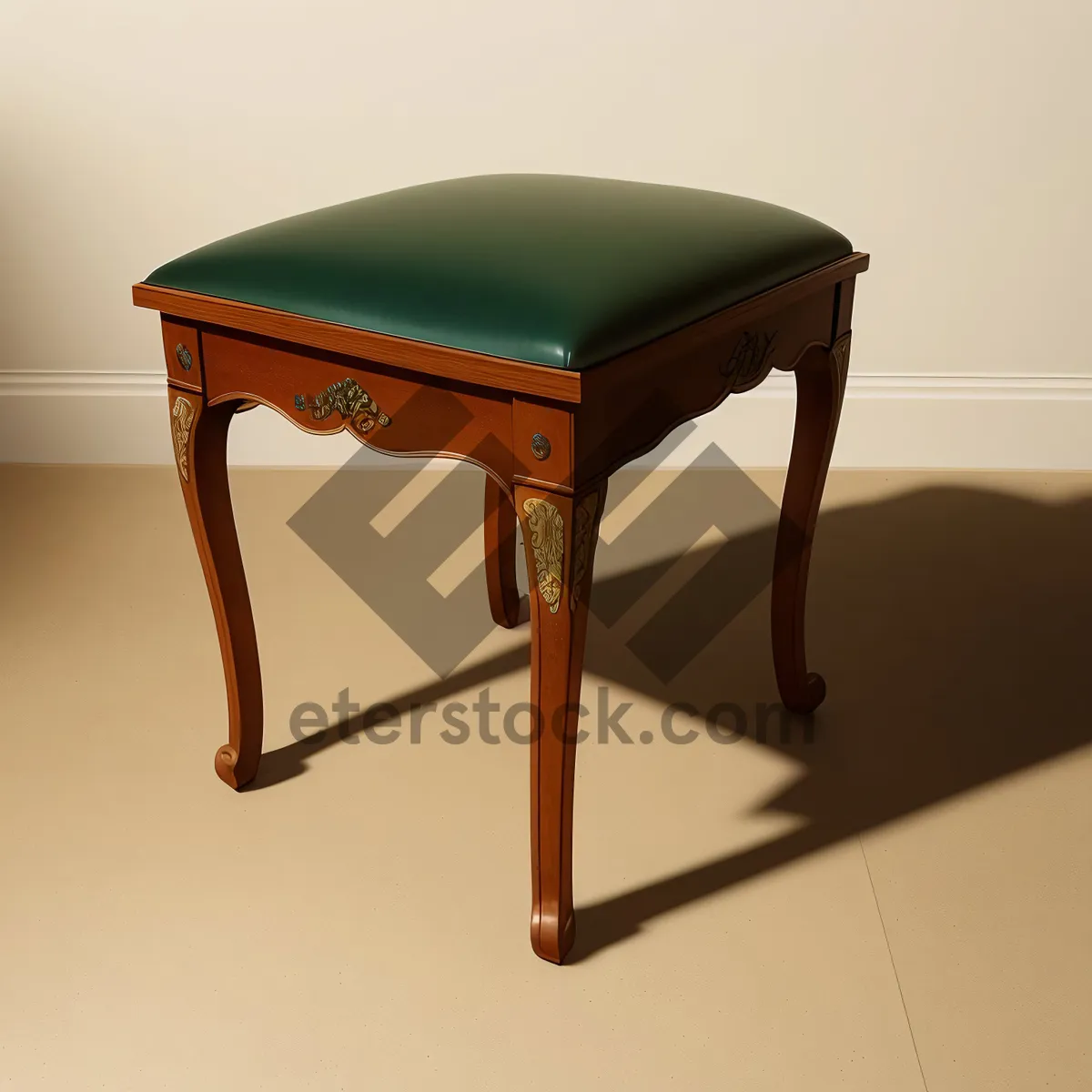 Picture of Wooden Music Stool in Empty Room