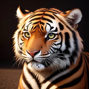 Fierce Tiger Cat with Striking Stripes