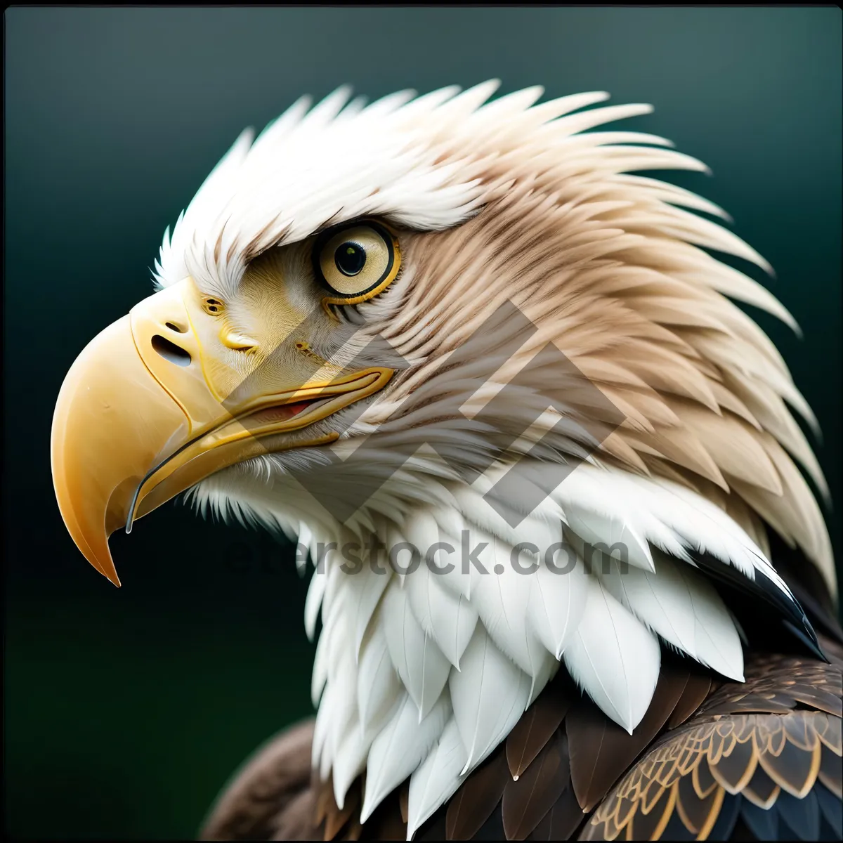 Picture of Majestic Bald Eagle With Piercing Yellow Eyes