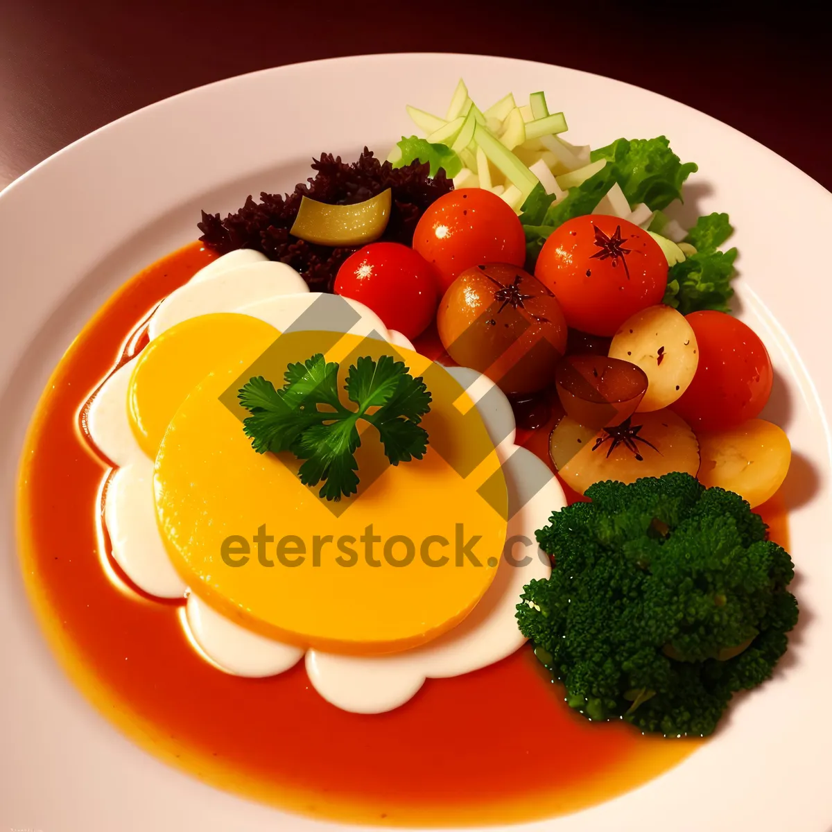 Picture of Fresh and Healthy Vegetable Salad with Delicious Garnish
