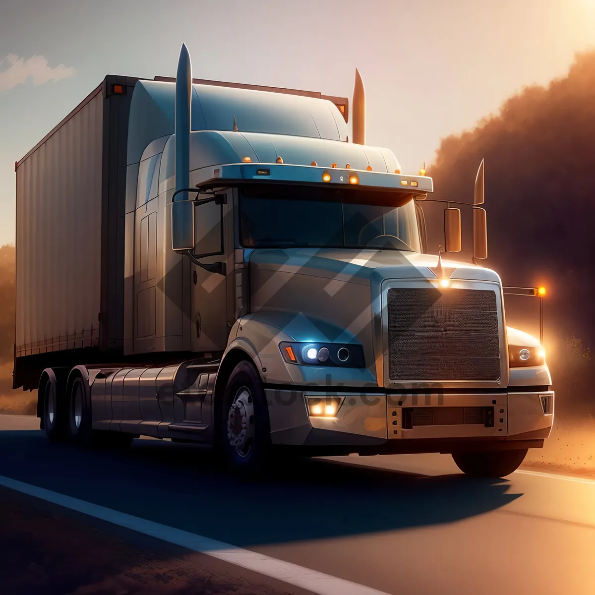 Picture of Freight Transporter on Highway