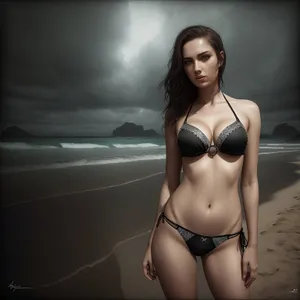 Seductive Bikini Model Posing in Lingerie