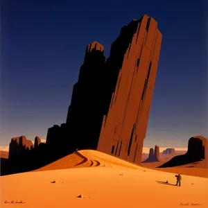Majestic Desert Sunset over National Park