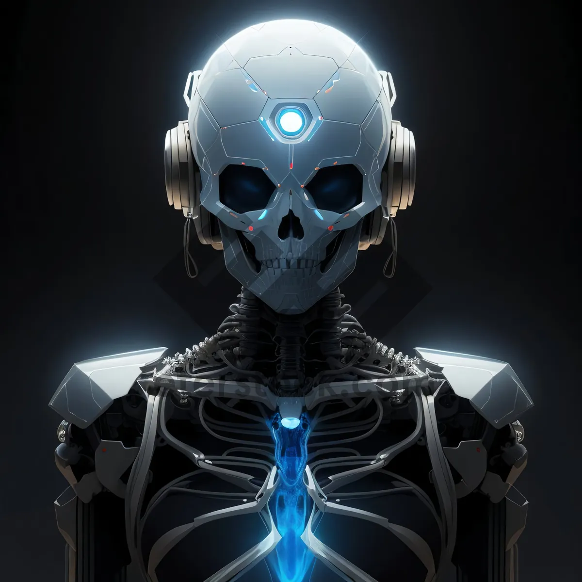 Picture of Spooky Pirate Skeleton Mask Head Horror Concept