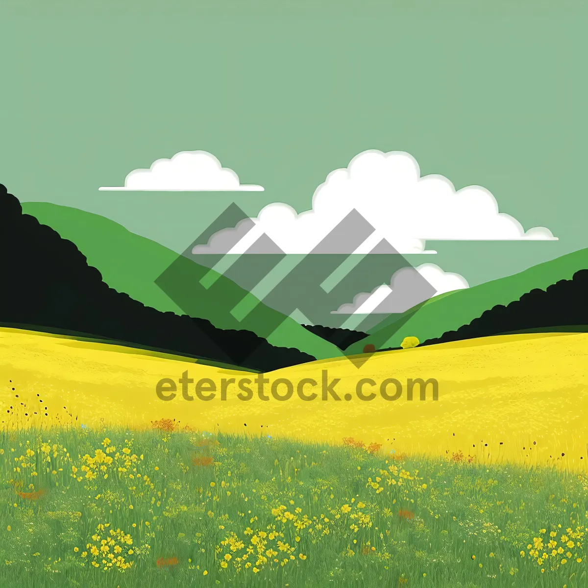 Picture of Idyllic Rapeseed Field Under Sunny Skies