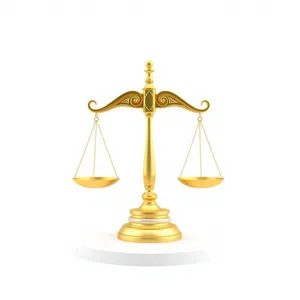 Golden justice scale icon symbolizing law and balance