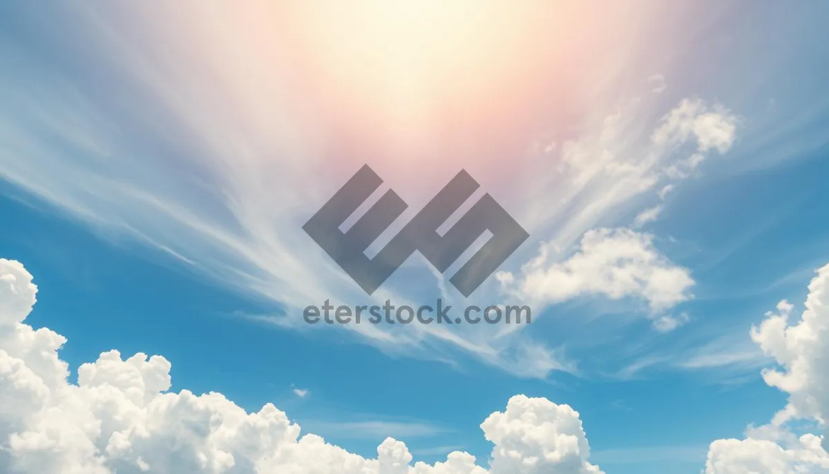 Picture of Summer sky landscape with fluffy clouds in clear atmosphere