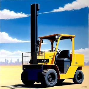 Yellow Industrial Forklift in Action