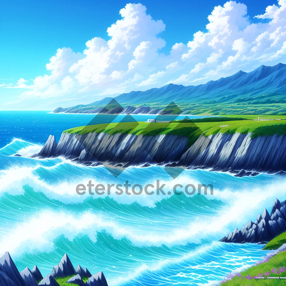 Picture of Turquoise Waves: Idyllic Seascape on Tropical Beach