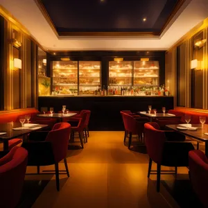 Modern luxury restaurant interior design with comfortable chairs