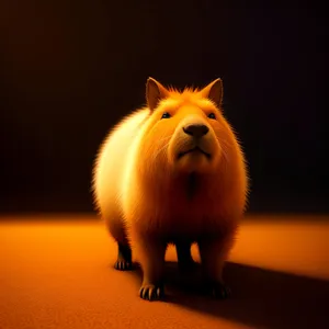 Adorable Fluffy Hamster with Whiskers and Fluffy Fur.