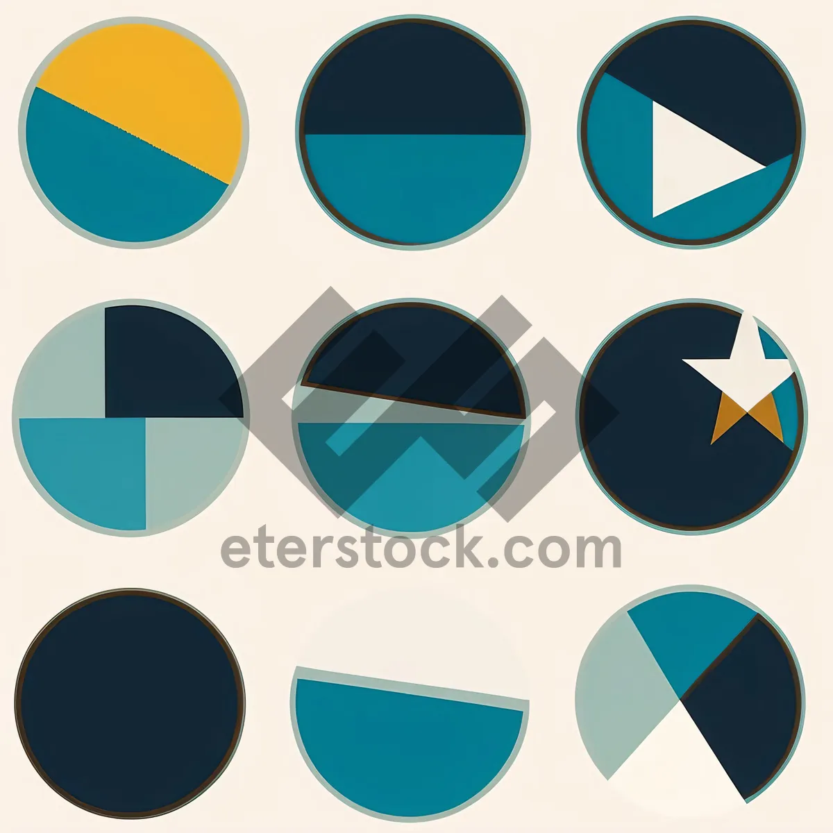 Picture of Glossy Round Web Button Icons Set