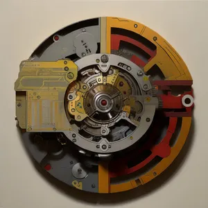 Mechanical Gear Clock on Metallic Disk with Springs