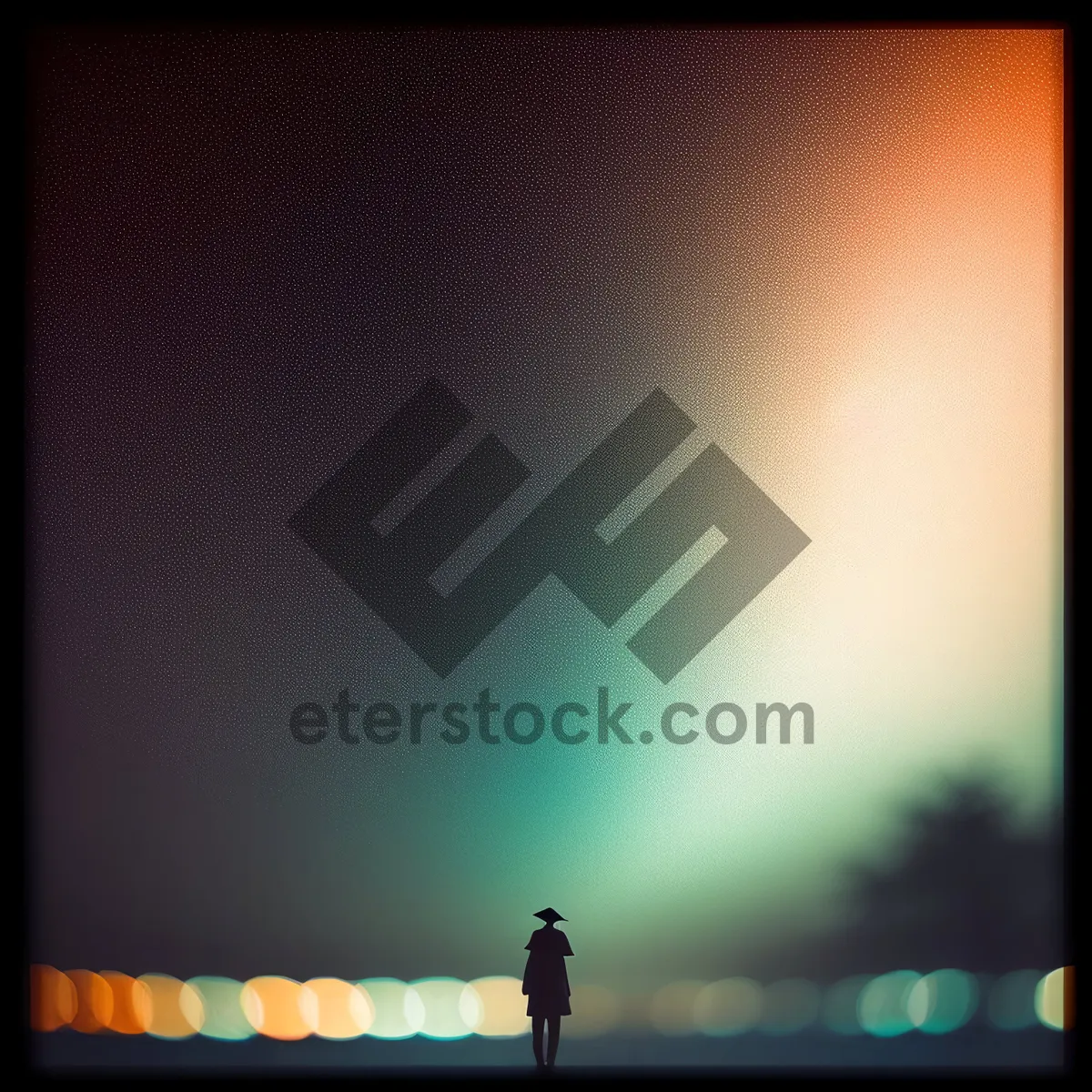 Picture of Patriotic Nighttime Stadium with Cheering Crowd and Muscular Athlete