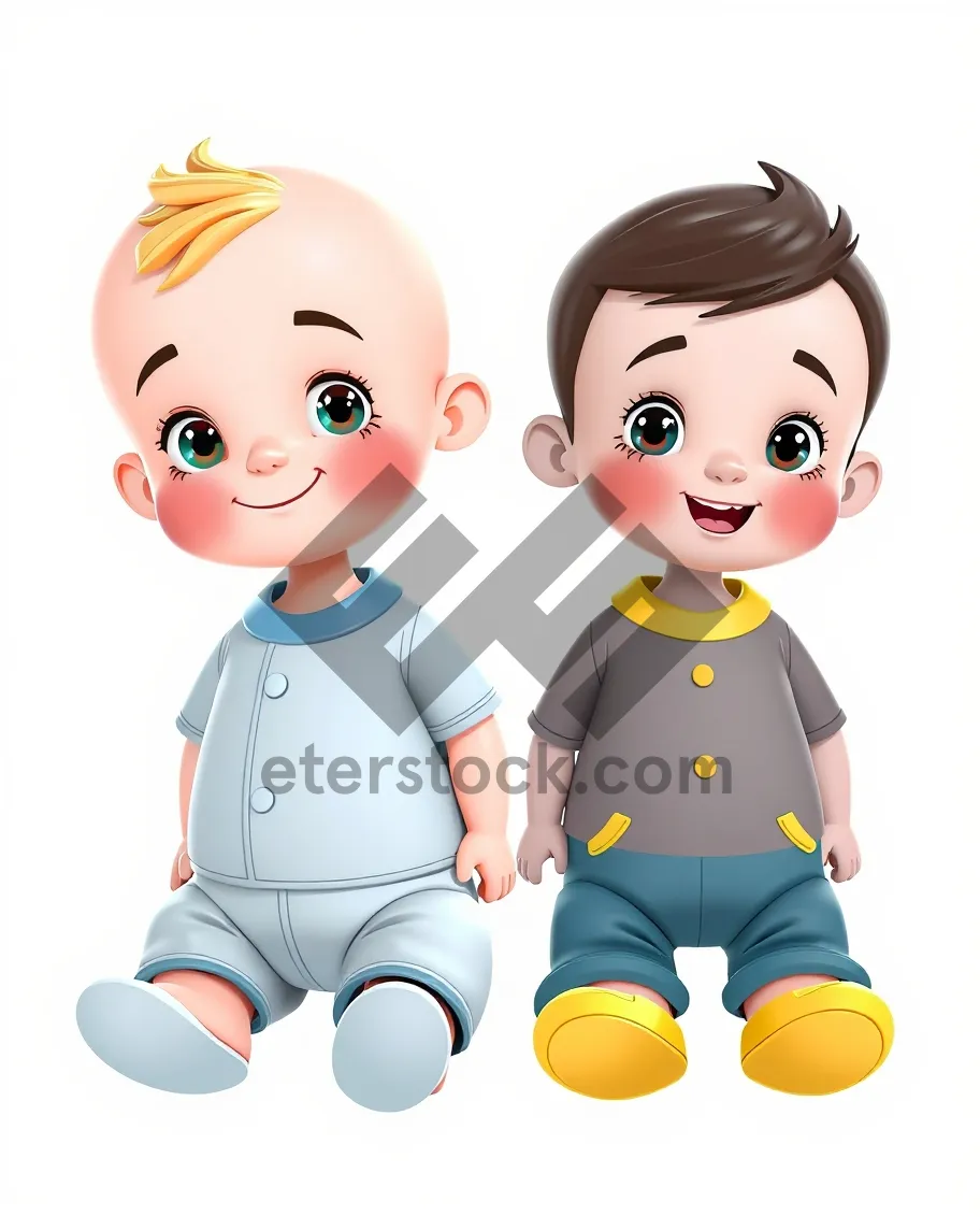 Picture of Happy Cartoon Boy Clip Art in School Chemise