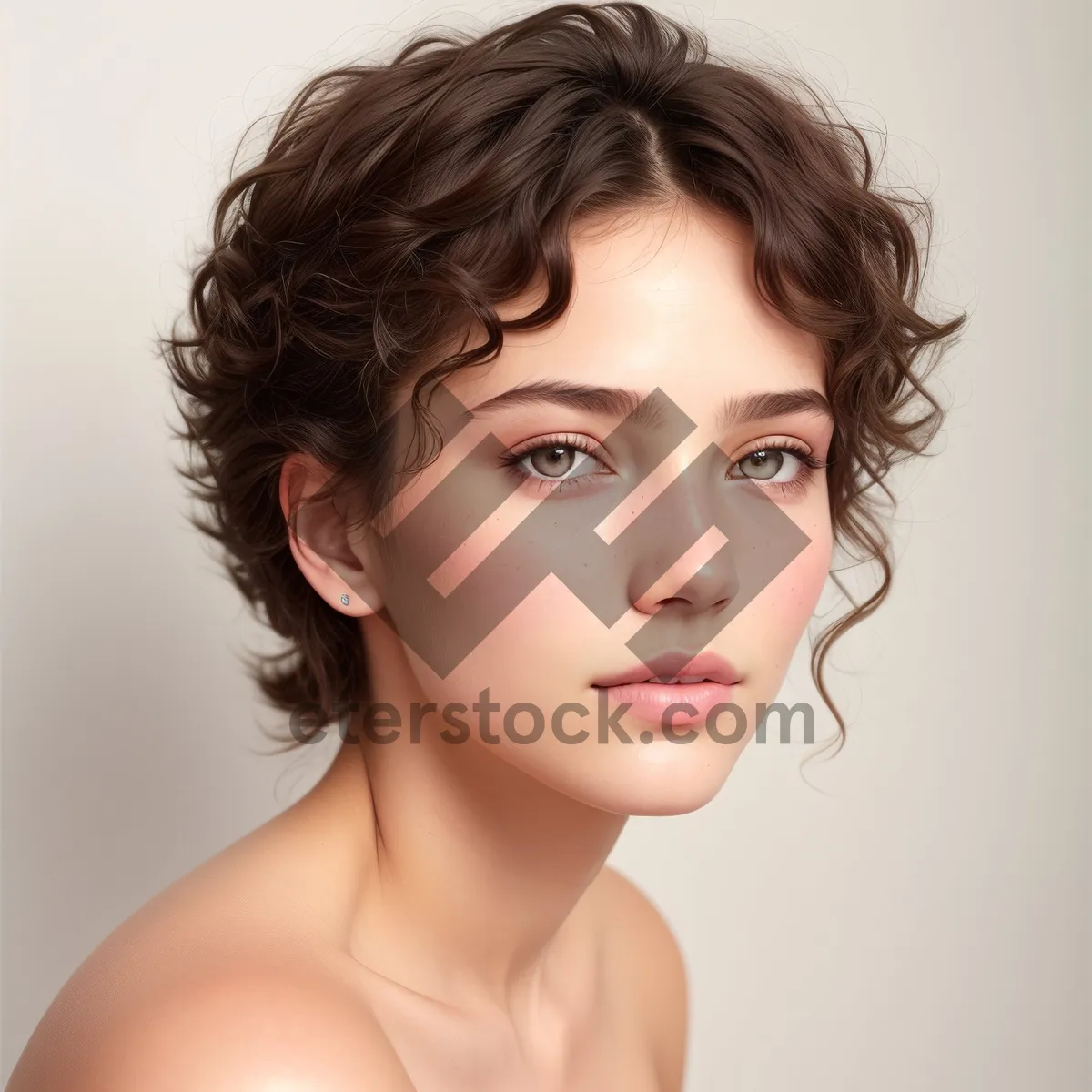 Picture of Radiant Beauty: Flawless Elegance in Studio Portrait