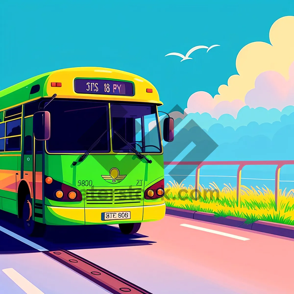 Picture of Vibrant Bus Transportation Design