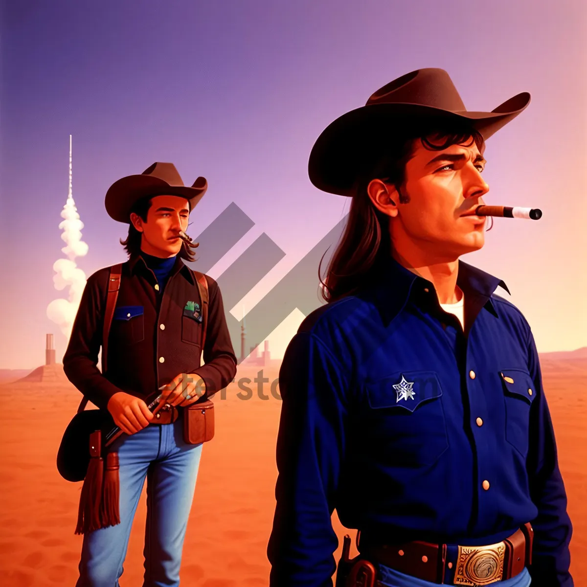 Picture of Stylish Cowboy Hat - Portrait of a Man