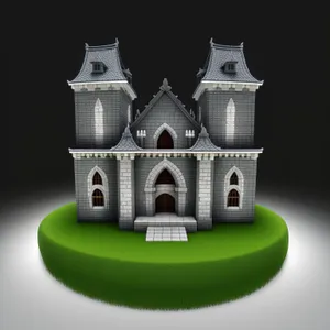 Gemstone Architectural Icon: Miniature Graphic House