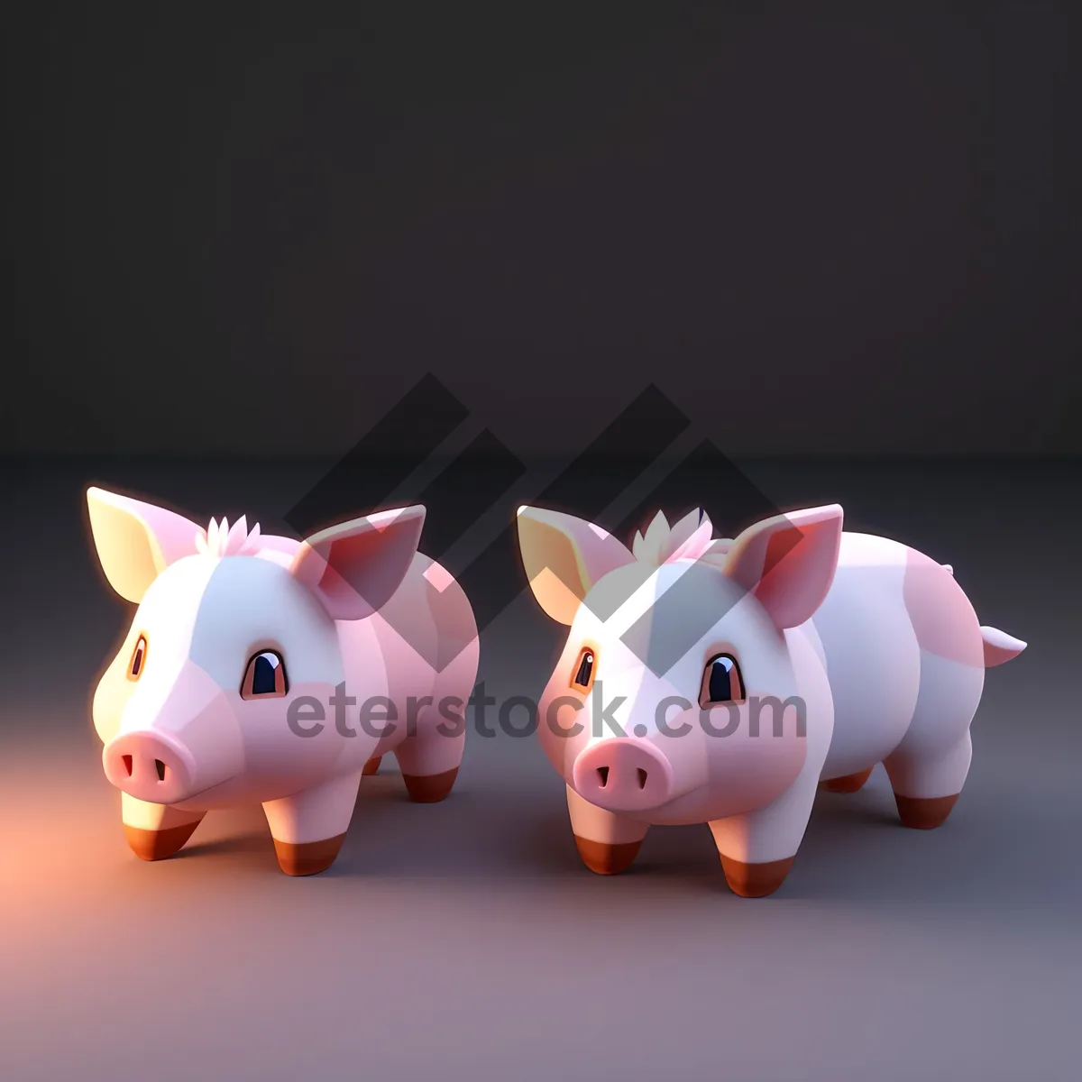 Picture of Pink Ceramic Piggy Bank with Coins and Cash