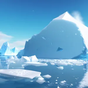 Majestic Winter Glacier Amidst Snow-Clad Mountains