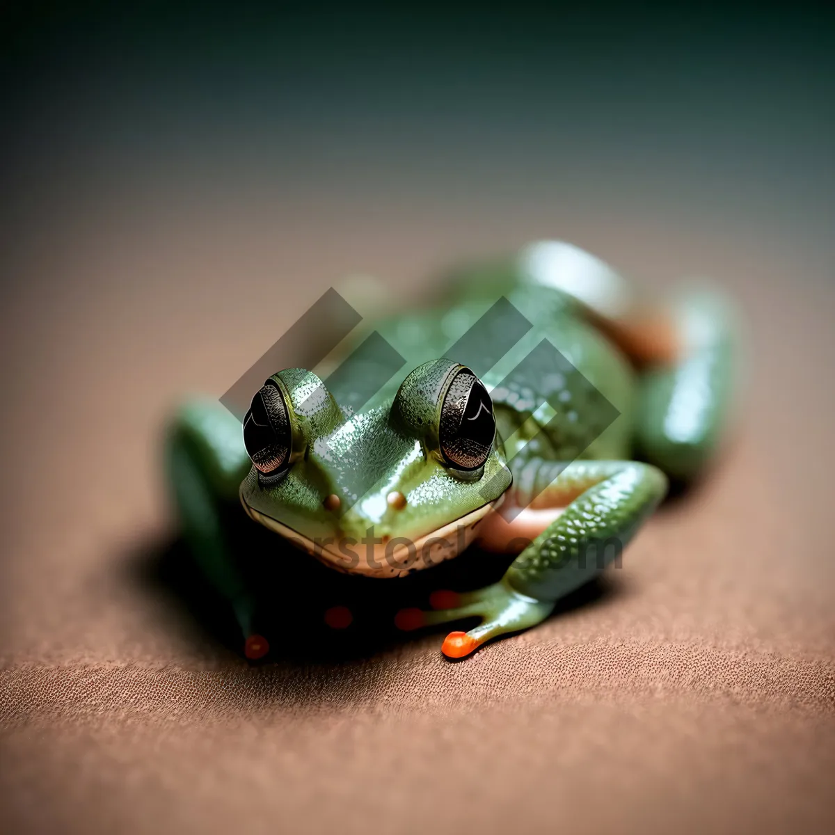 Picture of Vibrant Orange Eyed Tree Frog - Close-Up Wildlife Shot