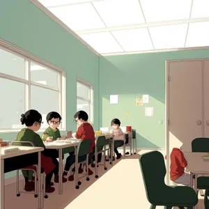 Modern Classroom Interior with Stylish Furniture