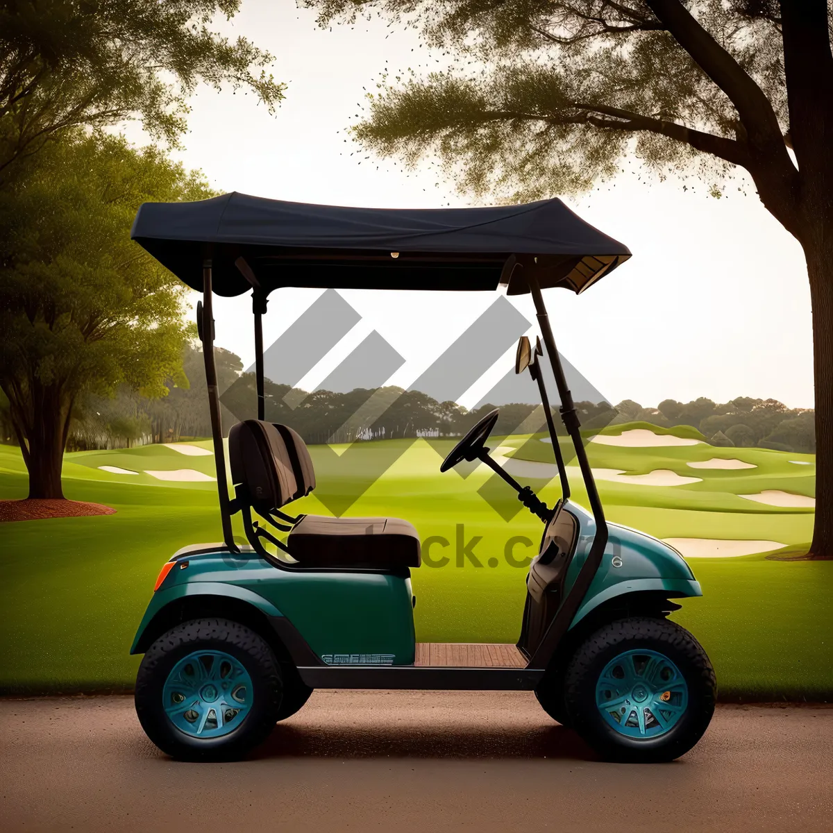 Picture of Golf Cart on Green Grass