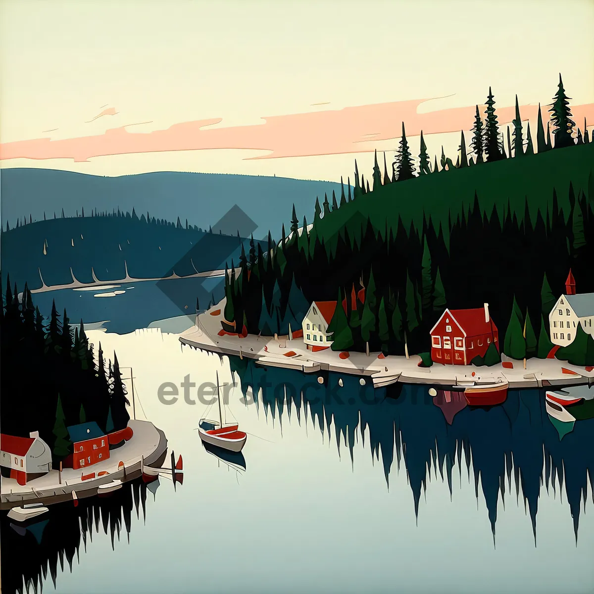 Picture of Scenic Mountain Reflection over Serene Lake