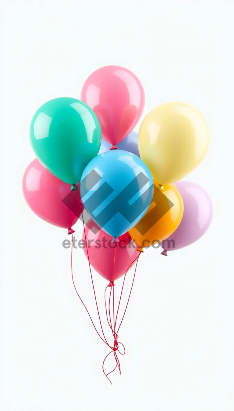 Picture of Colorful party balloons for birthday celebration festivities.