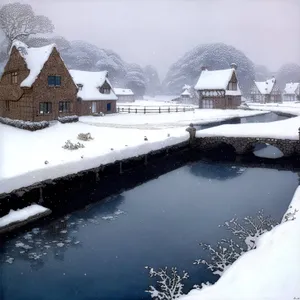 Snow-covered Mountain By the Water