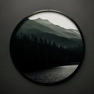 Reflective Car Mirror Reflects Earth's Black Sphere