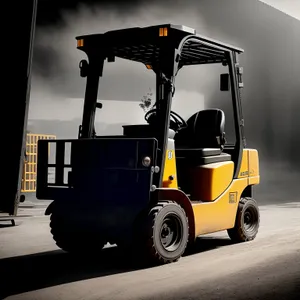Forklift Transporting Heavy Cargo Equipment