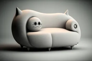 Arctic Leather Sofa in Cozy Interior Setting - 3D Render