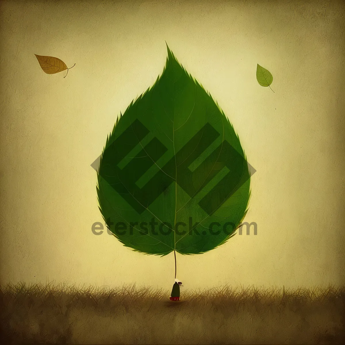 Picture of Wild Ginger Leaf Floating with Balloon Parachute