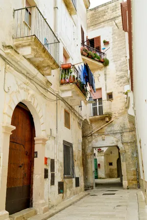 Ancient church facade in historic city center.