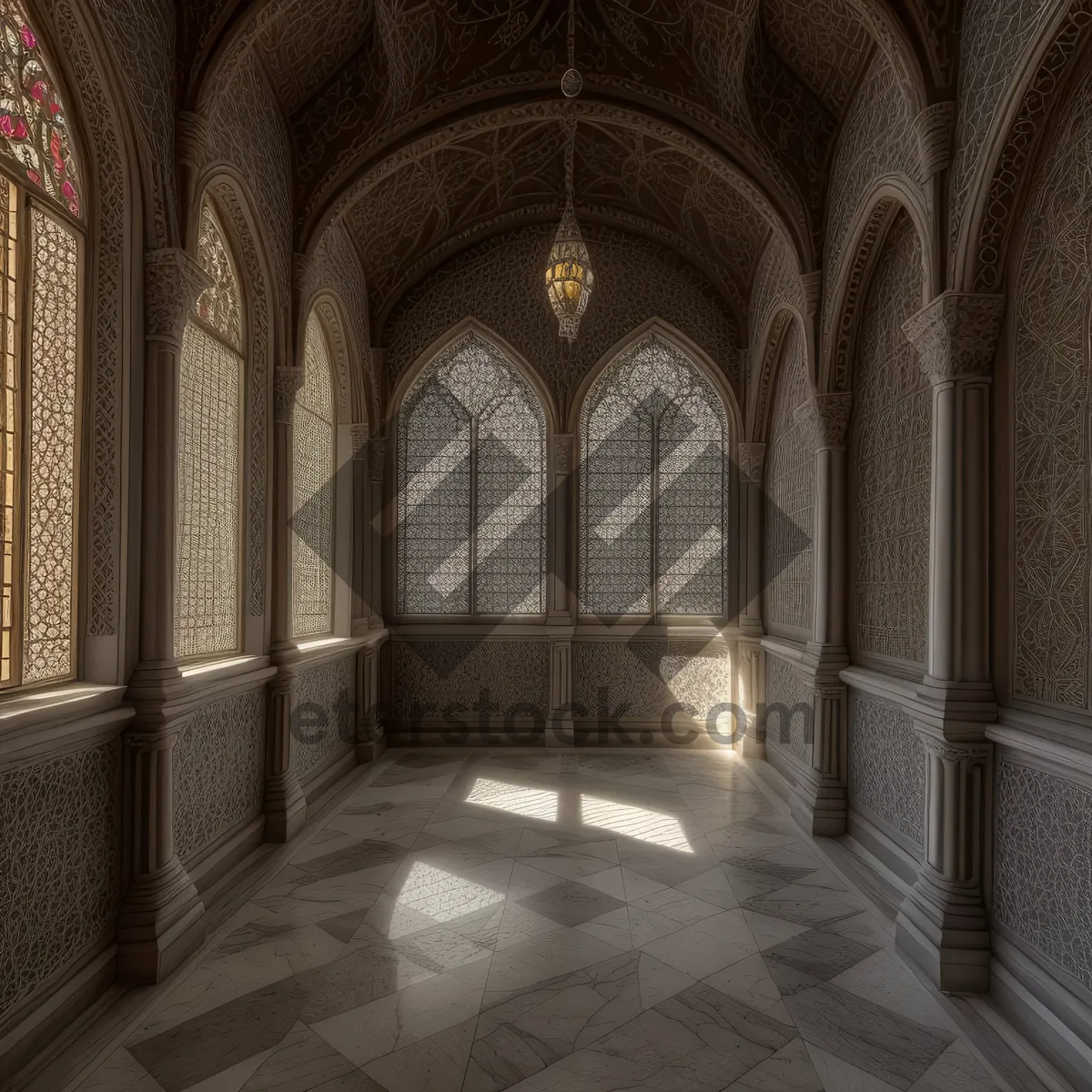 Picture of Ancient Cathedral Vaulted Roof - A Historic Religious Structure