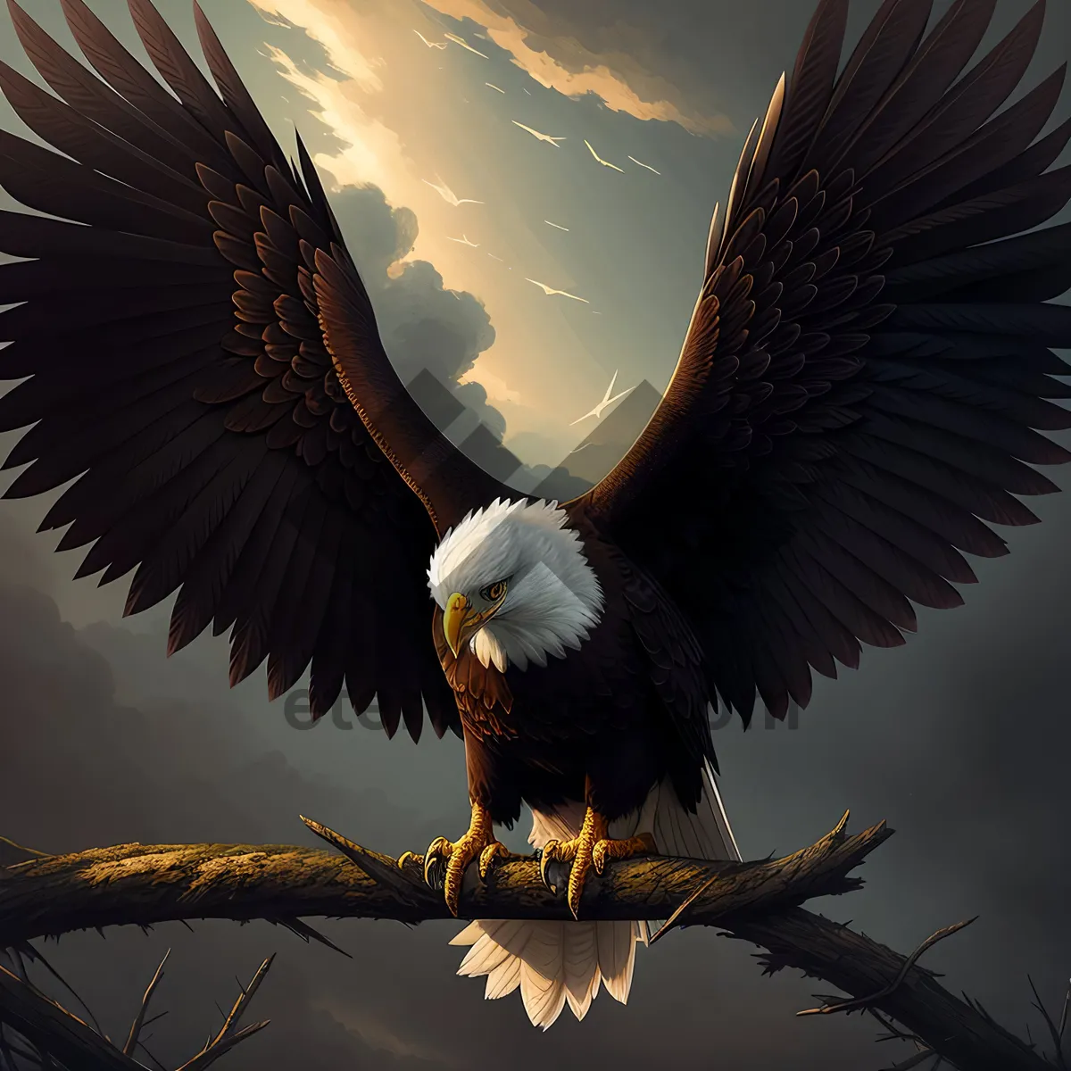 Picture of Bald Eagle Soaring with Majestic Wings