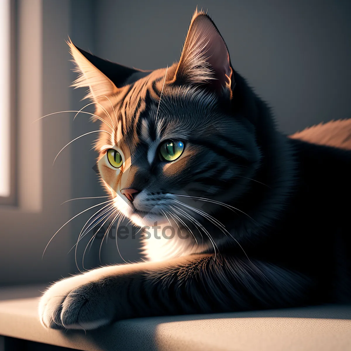 Picture of Curious Tabby Kitty with Fluffy Fur