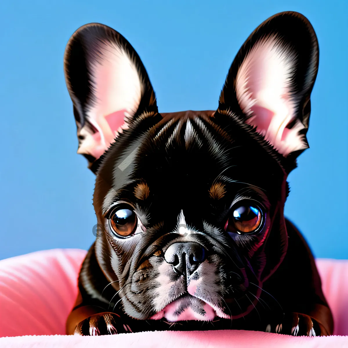 Picture of Adorable Bull Terrier Puppy - Purebred Canine Studio Portrait