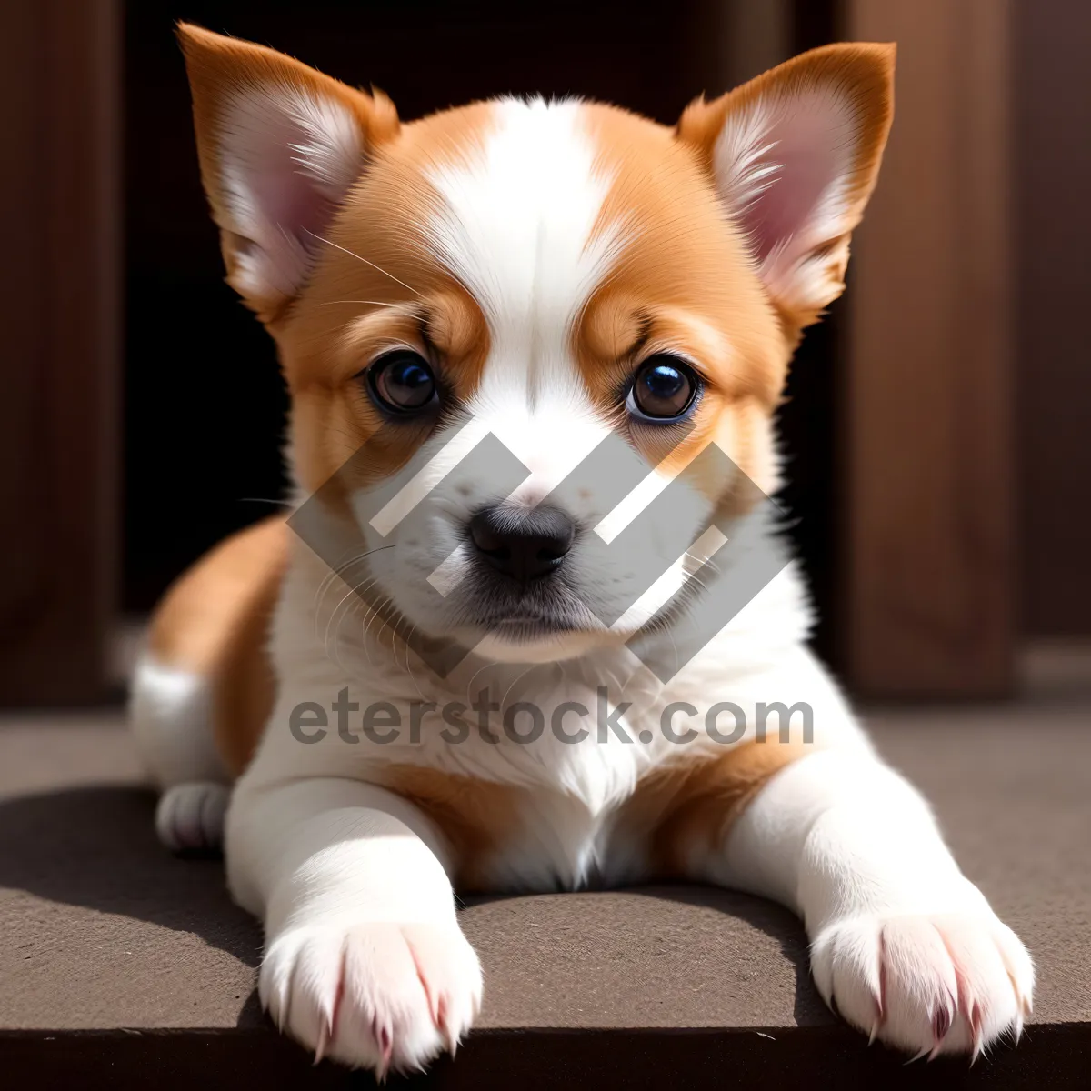 Picture of Adorable Corgi Puppy sitting, looking cute"
or
"Purebred Bulldog and Chihuahua buddies, posing funny