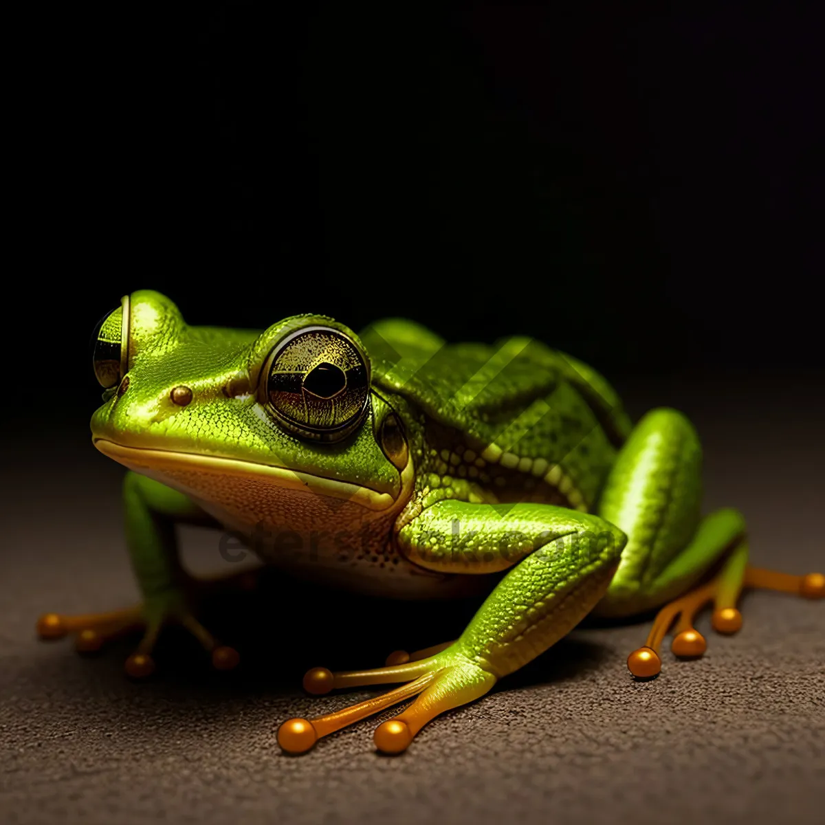 Picture of Vibrant-eyed Tree Frog Perched on Branch