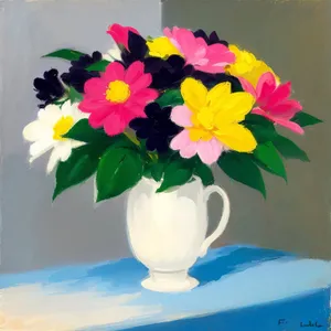 Colorful Spring Floral Bouquet in Vase