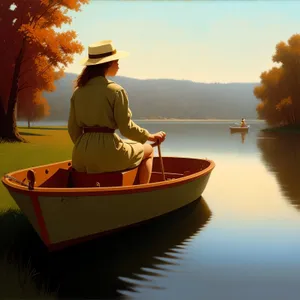Serene Water Adventure with Fisherman at Sea