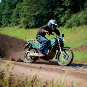 Adrenaline Rush: Motorcyclist Racing on an Open Road