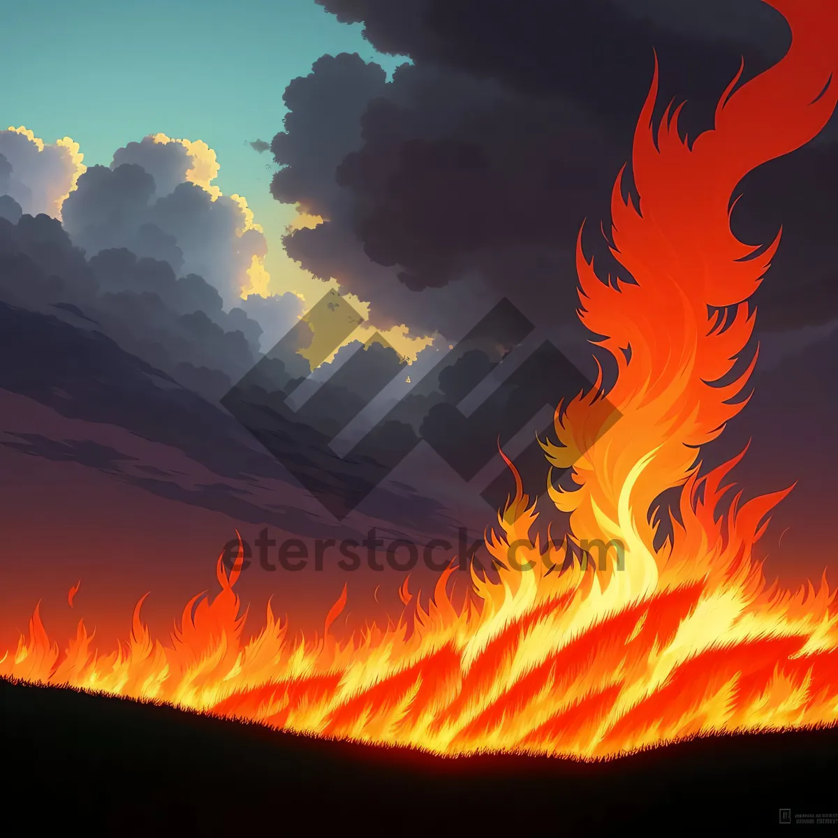 Picture of Blazing Inferno: A Fiery Dance of Flames