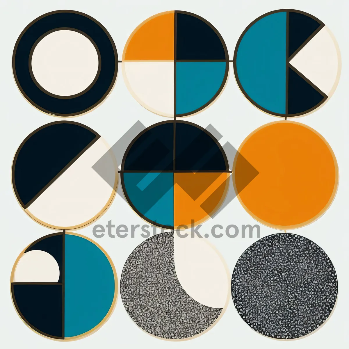 Picture of Shiny Black Icon Set with Bright Colors