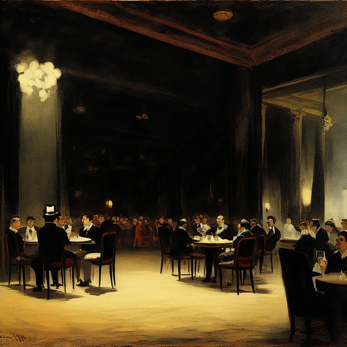 Picture of Restaurant interior with grand piano and cello.