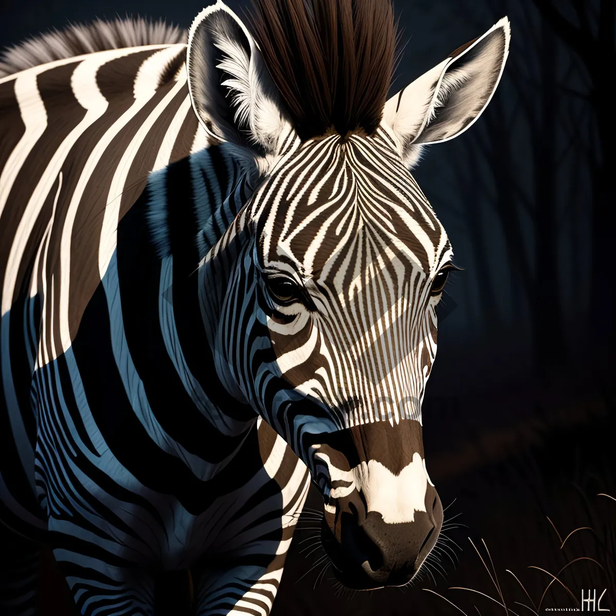 Picture of South African Zebra Grazing in National Game Reserve