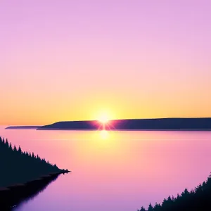 Serene Sunset over Azure Ocean